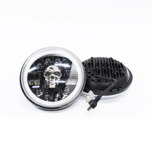 7″ Multi-colour LED Headlight with Skull Design (pair)