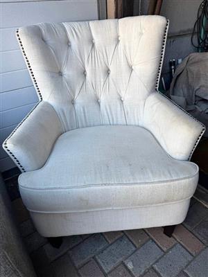 Deep button wingback chair