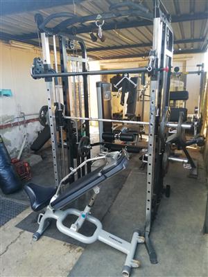 Multi Functional Trainer plus Bench and 100kg Weights.