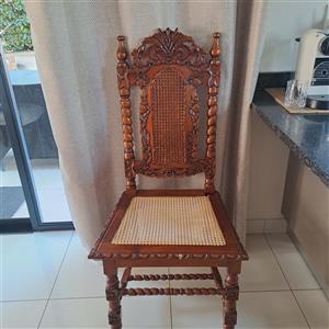 Antique carved wooden chairs