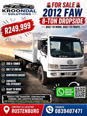 2012 FAW 15.180 8 ton drop side