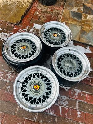 Porshe mesh alloy wheels 15inch 4/100 4/114 PCD