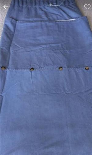 BLUE LINED CURTAINS