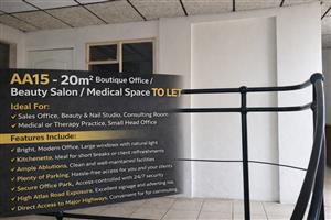 AA15 – 20m² Boutique Office, Beauty Salon, Medical Space To Let
