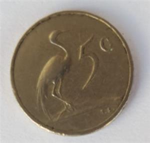 Five Cents 1965 (Afrikaans), Coin from South Africa 