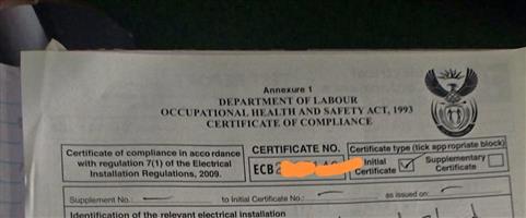 All electrical,C.O.C's .electricians