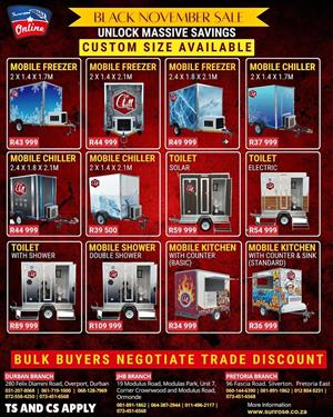 Black November Deals – Aircons, Mobile Chillers, Trailers & Catering Equipment
