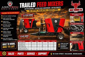 New Agritech trailed feed mixers for sale