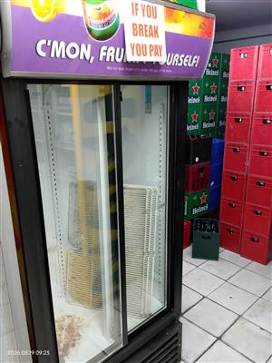Selling double door industrial display fridge