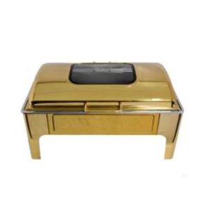 Chafing Dish Gold Square Flat Top Window