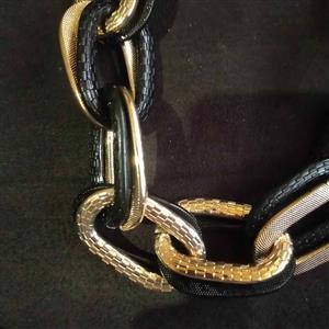Vintage  chunky choker mixed metals chain necklace