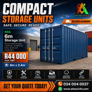 Need Storage Space? Tools, Bikes, Boats, Parts, Household. 6m or 12m Containers