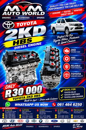 Toyota 2KD HBS diesel engine 