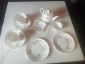 Tea for two ROYAL ADDERLY Silver rose teaset. By Ridgway potteries England.