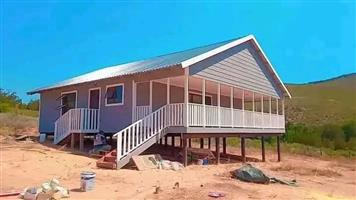 Log home with large stoep on stils