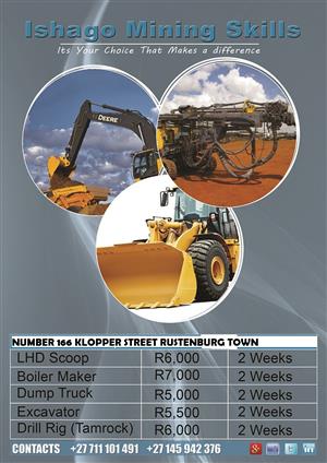 Adt dump truck mining training machine skills at Rustenburg town 