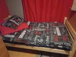 Single bed and mattress for sale 