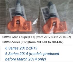 BMW 6 Series TPMS tyre pressure monitor sensors and valves 