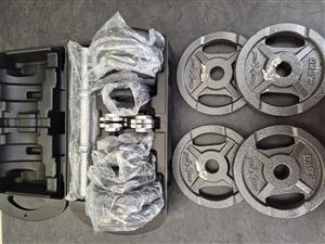 Brand new maxed 20kg dumbbell set plus 4 ×2.5 kg maxed dumbbell plates