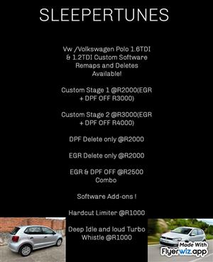Vw Polo 1.6TDI & 1.2TDI Egr and Dpf Ecu Delete Available