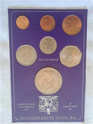 The royal wedding coin set 1972 plus coins of the realm. Make an offer. 