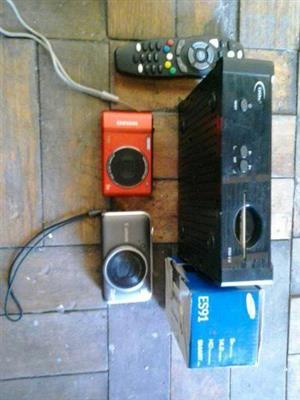 2 digital camera dstv decoderR400 for all 3 items