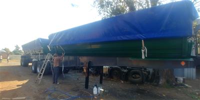 TOP QUALITY (800GSM) PVC TIPPER TRUCK COVERS INCLUDING INSTALLATION