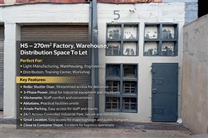 H5 – 270m² Factory, Warehouse, Distribution Space To Let