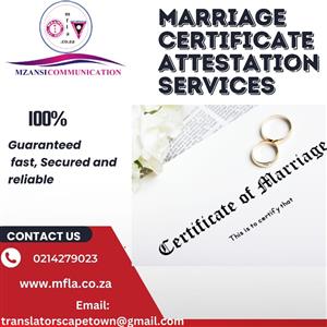 Marriage Certificate Attestation Services, South Africa