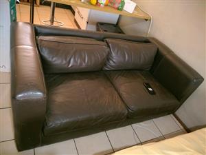 PURE BROWN LEATHER COUCH