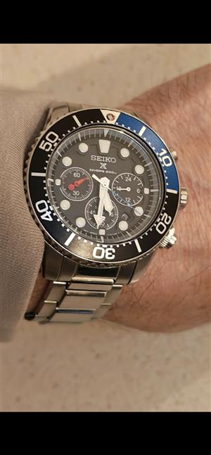 Seiko Prospex Batman Solar Blue and Black Bezel Black Dial