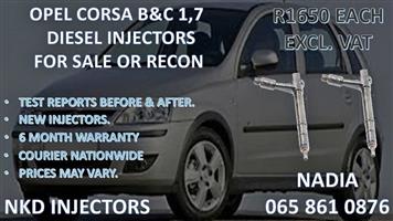 OPEL CORSA B&C 1,7 DIESEL INJECTORS FOR SALE. REBUILT AND TESTED