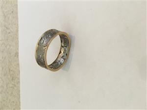Gold and silver ladies ring