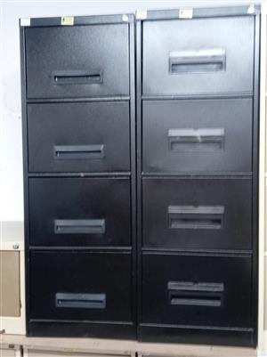 Black 4 draw filing cabinets