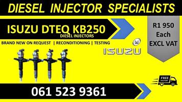 Isuzu Dteq KB250 diesel injectors for sale on service exchange or recon 