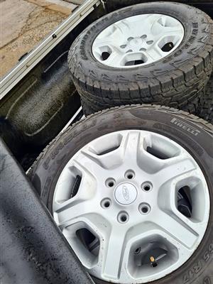 17inch Ford Ranger mags with fairly new 265/65/17 Prelli All Terrain set