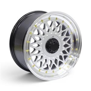 17″ NDT-837 4×100 & 4×114 Hyper Silver with Gold Rivets Alloy Wheels