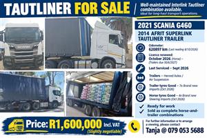 2021 SCANIA G460 + 2014 AFRIT TAUTLINER LINK 