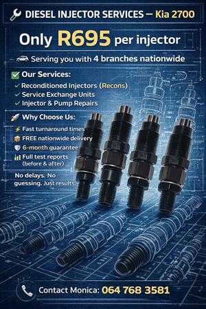 KIA 2700 Fast & Affordable Diesel Injector Repairs