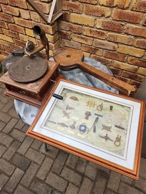 Vintage lot for sale. Gramephone,blower and knots portrait