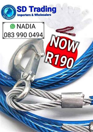 Towing Steel Cable with Gloves Set