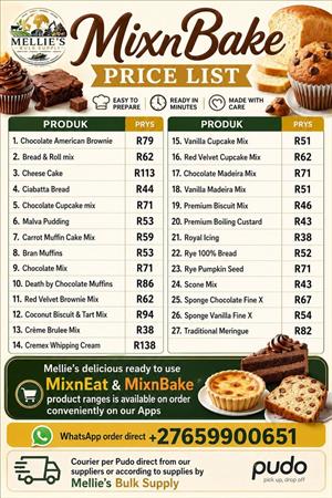 Mix n Bake range by Mellie's