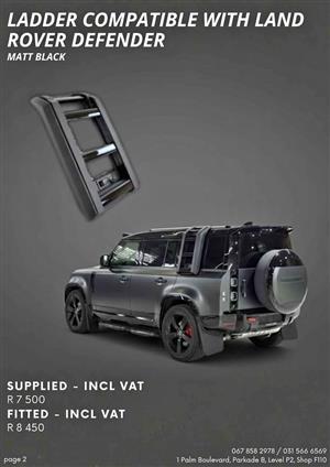 Ladder compatible with Land Rover Defender - fitted