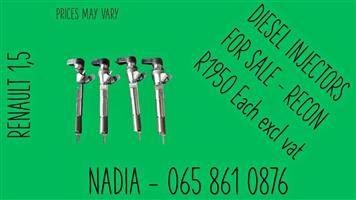RENAULT 1,5 DIESEL INJECTORS FOR SALE WE SELL ON EXCHANGE OR RECON
