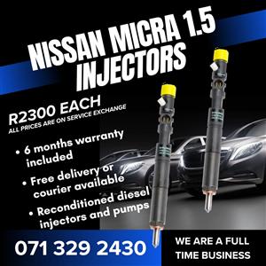 NISSAN MICRA 1.5 INJECTORS FOR SALE WITH WARRANTY 