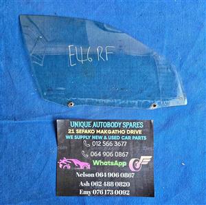 BMW E46 Right Front Door Window Glass