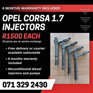 OPEL CORSA 1.7 INJECTORS FOR SALE WITH WARRANTY INCLUDED