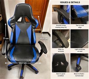 Blue & Black Gaming chair . Collection in Bedfordview
