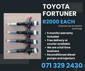 TOYOTA FORTUNER INJECTORS FOR SALE WITH WARRANTY INCLUDED 