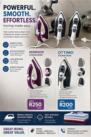 3 Steam Irons for Sale – Fully Working & Ready to Use - COLLECT IN LANGEBAAN